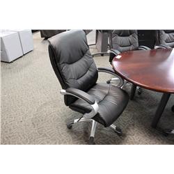 BLACK LEATHER HIGH BACK EXECUTIVE CHAIR