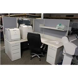GLOBAL BOULEVARD 2 PERSON WORKSTATION WITH GREY