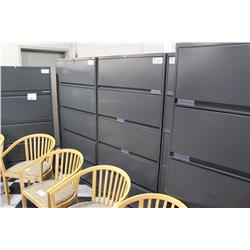 GLOBAL DARK GREY 5 DRAWER LATERAL FILE CABINET