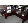 Image 2 : MAHOGANY BULLET TOP  L-SHAPE EXECUTIVE DESK