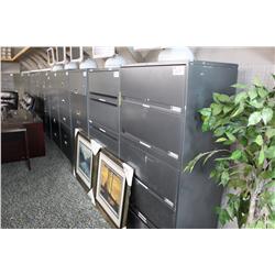 DARK GREY 5 DRAWER LATERAL FILE CABINET