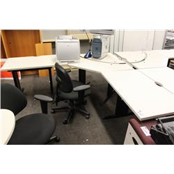 STEELCASE 3 PIECE ERGONOMIC COMPUTER DESK