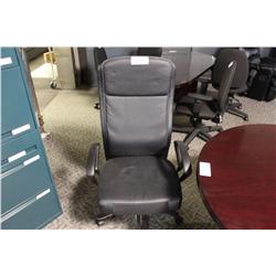BLACK LEATHER ERGONOMIC HIGH BACK EXECUTIVE TASK