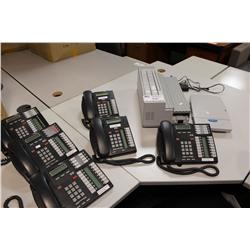 MERIDIAN ICS PHONE SYSTEM WITH 12 BLACK HANDSETS &