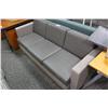 Image 1 : GREY LEATHER 3 SEAT RECEPTION SOFA