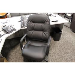 BLACK LEATHER HIGH BACK CHAIR