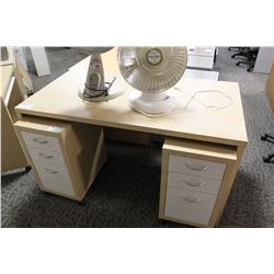 3 MAPLE COMPUTER DESKS