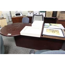 MAHOGANY DESK & CREDENZA