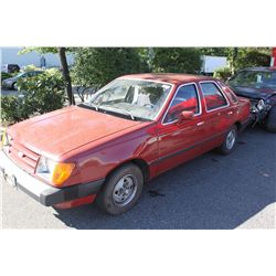 1985 RED FORD TEMPO GL 4 DOOR SEDAN