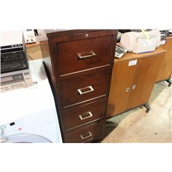 WOODEN 4 DRAWER FILING CABINET