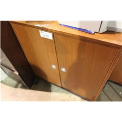 CHERRY 2 DOOR CABINET & CONTENTS