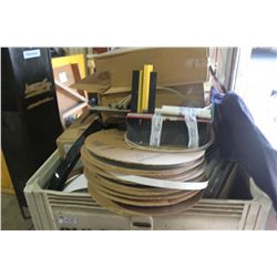 BIN OF SIGN EDGING MATERIAL & MACHINE