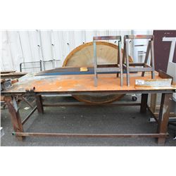 METAL WORK TABLE  -  SAW HORSES & MISCELLANEOUS