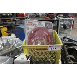 BIN OF VARIOUS SAW BLADES