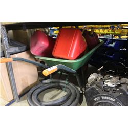 GAS CANS -  HOSE & WHEELBARROW