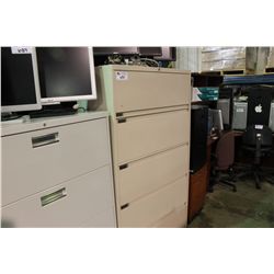 BEIGE 4 DRAWER LATERAL FILING CABINET