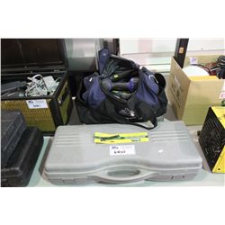 BAG OF ASSORTED TOOLS & TILE CUTTER