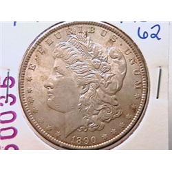 1890 Almost Uncirculated Morgan Dollar AU-58