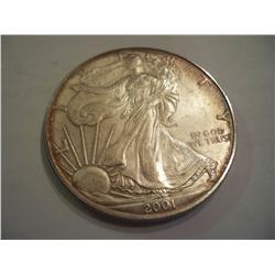 2001 American Silver Eagle, .999 Pure Silver