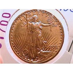 1908 $20 Gold St. Gaudens, BU