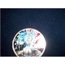 Enamel .999 One Troy Ounce Pure Silver American Eagle