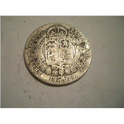 1889 Victoria Silver Half Crown