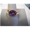 Image 1 : 14K Gold Amethyst Ring, 6.5 Grams Gold