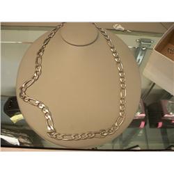 Sterling Silver Figaro Chain, 61.5 Grams