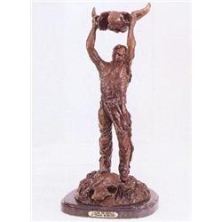 Calling the Buffalo (medium) Bronze Sculpture by Frederic Remington.