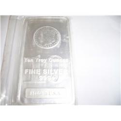 Ten Troy Oz .999 Pure Silver Bar