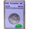 Image 1 : 1942 Walking Liberty Half Dollar ACGS MS-68