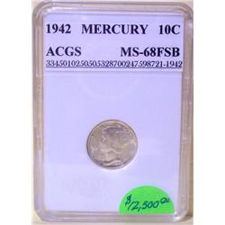 1942 Mercury Dime ACGS MS-68 FSB