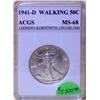 Image 1 : 1941-D Walking Liberty Half Dollar ACGS MS-68