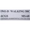 Image 3 : 1941-D Walking Liberty Half Dollar ACGS MS-68