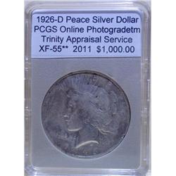 1926-D Silver Peace Dollar XF-55 VAM PCGS w/App