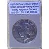 Image 1 : 1922-D Peace Dollar MS-65 PCGS w/Appraisal