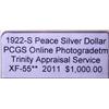 Image 3 : 1922-S Silver Peace Dollar  XF-55 VAM w/Appraisal