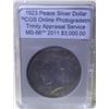 Image 1 : 1923 Silver Peace Dollar  MS-66 VAM PCGS w/Apprais