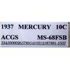 Image 3 : 1937 Mercury Dime ACGS MS-68 FSB