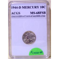 1944-D Mercury Dime ACGS MS-68 FSB
