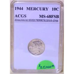 1944 Mercury Dime ACGS MS-68 FSB