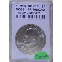 1972-S Ike Silver Dollar PR-70 Deep Cameo