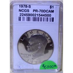 1978-S Ike Silver Dollar PR-70 Deep Cameo