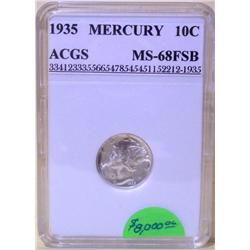 1935 Mercury Dime ACGS MS-68 FSB