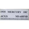 Image 3 : 1935 Mercury Dime ACGS MS-68 FSB