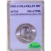 Image 1 : 1953-S Franklin Half Dollar ACGS MS-67 FB