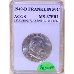 1949-D Franklin Half Dollar ACGS MS-70 FB