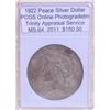Image 1 : 1922 Peace Silver Dollar MS-64 PCGS w/ Appraisal