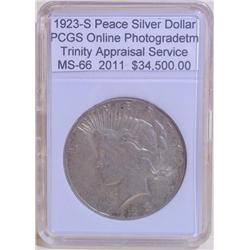 1923-S Peace Silver Dollar MS-66 PCGS w/Appraisal