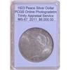 Image 1 : 1923 Peace Silver Dollar MS-67 PCGS w/ Appraisal